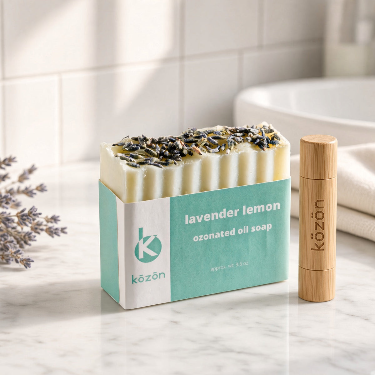 Skincare Gift Set — Handmade Ozonated Soap & O₃ Lip Balm | Kōzōn