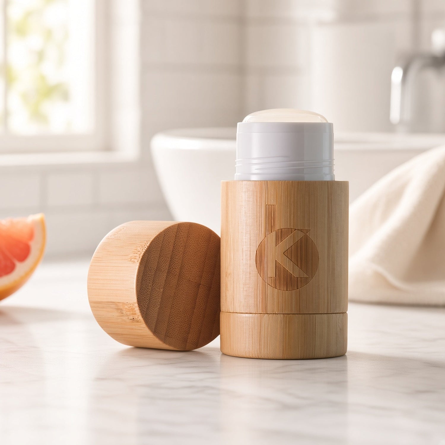 Kōzōn Mineral Deodorant with the cap off