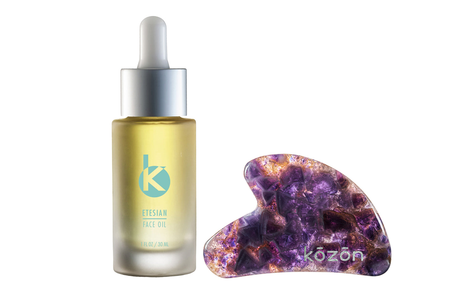 
            
                Load image into Gallery viewer, Etesian Face Oil &amp;amp; Gua Sha Set
            
        